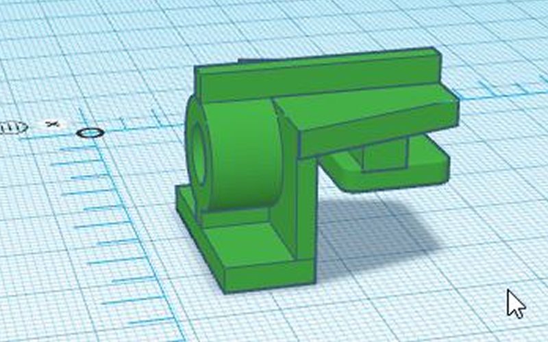 Disegno 3D di un supporto nel programma CAD