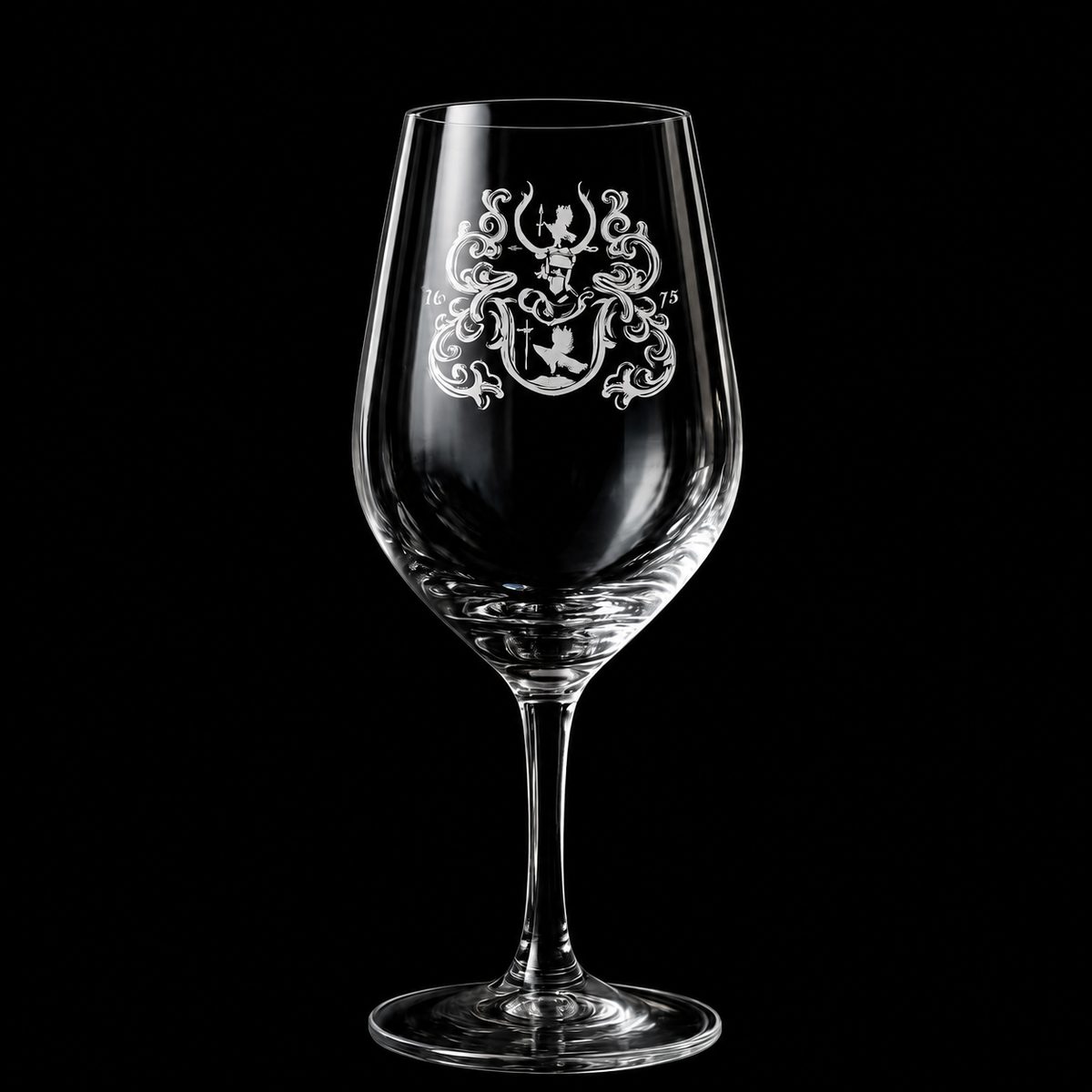 Calice da vino con stemma di famiglia inciso