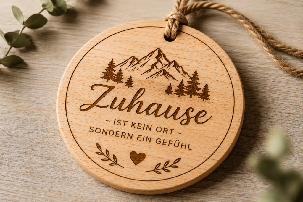 Personalisierte Lasergravur auf Holz