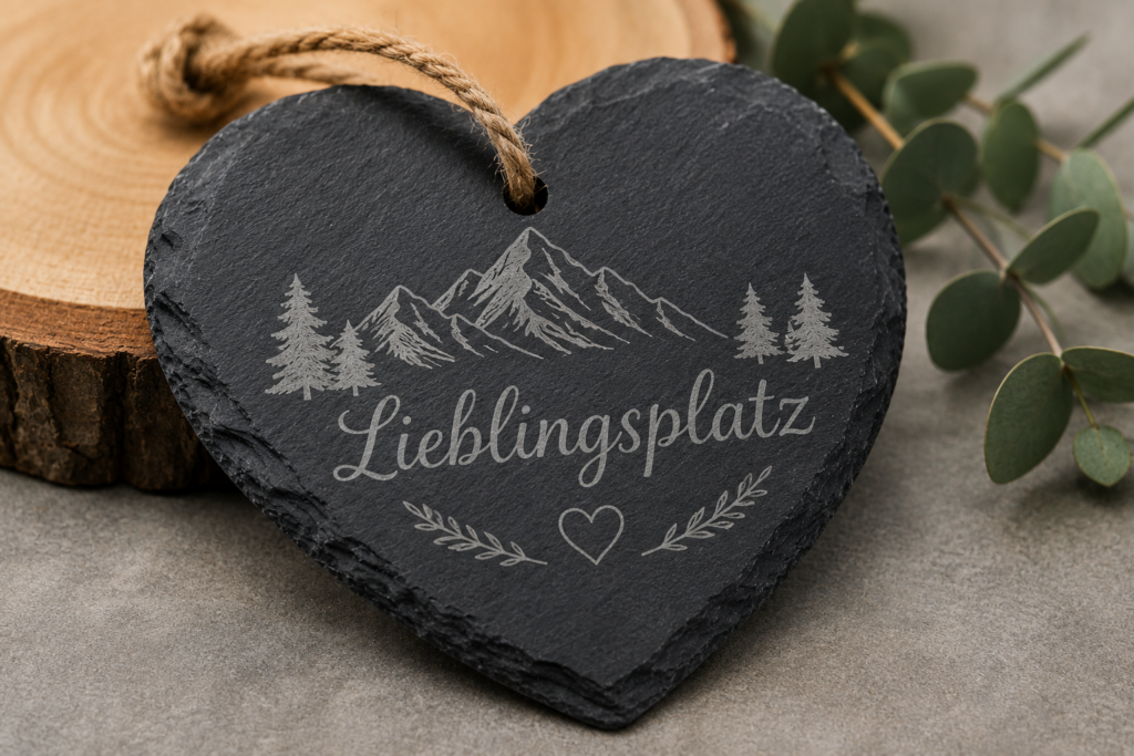Lasergravur auf Schiefer